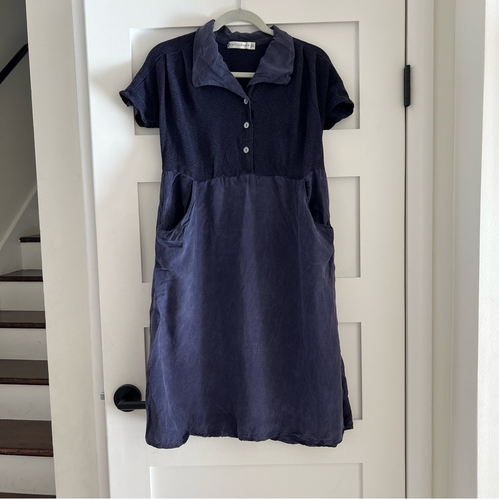 Cut loose midi dress eggplant silk dress medium